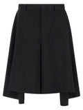 Comme Des Garçons Black Wool Bermuda Shorts