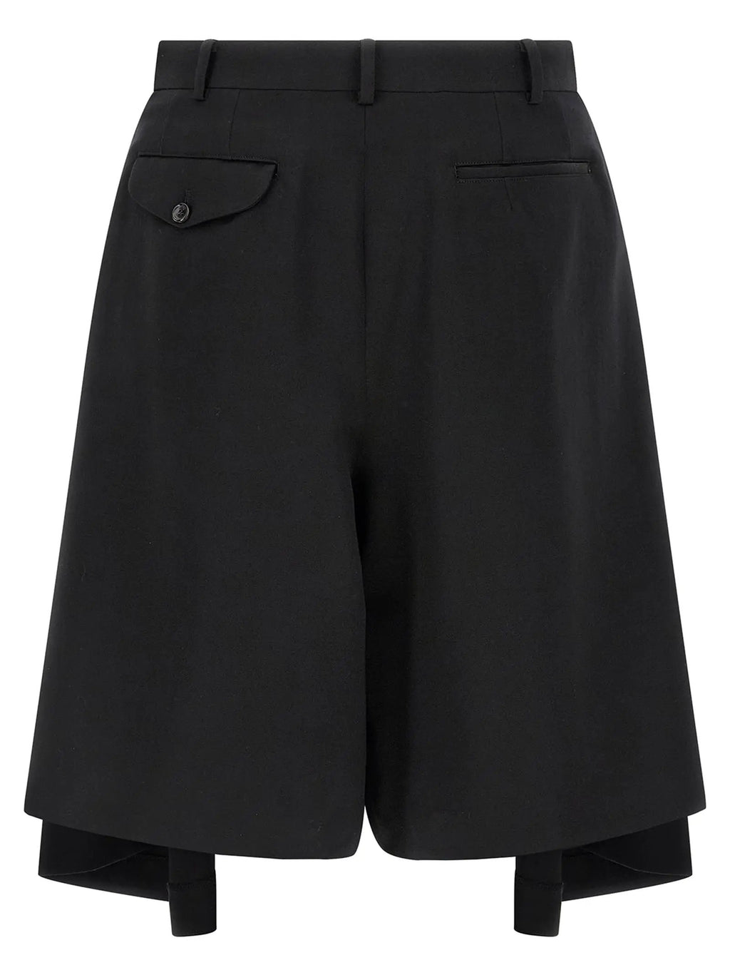 Comme Des Garçons Black Wool Bermuda Shorts