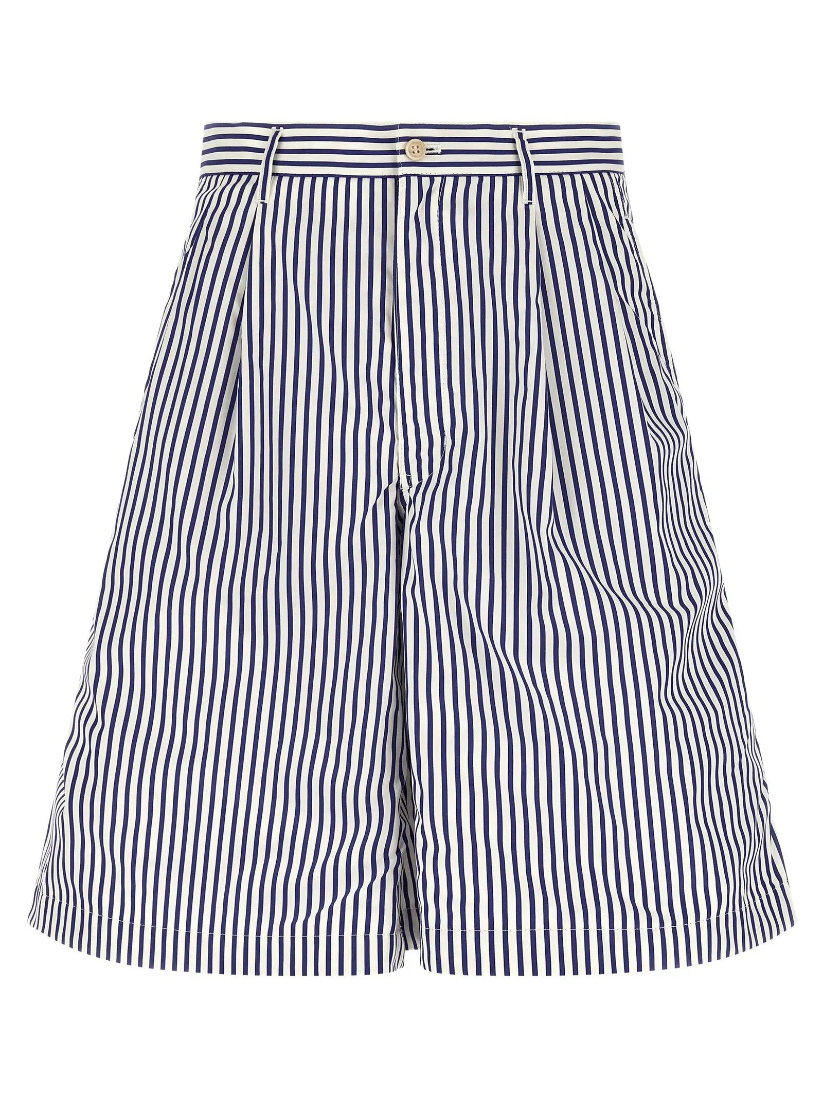Comme Des Garçons Blue Cotton Bermuda Shorts