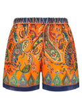 Etro Orange Ramie Bermuda Shorts