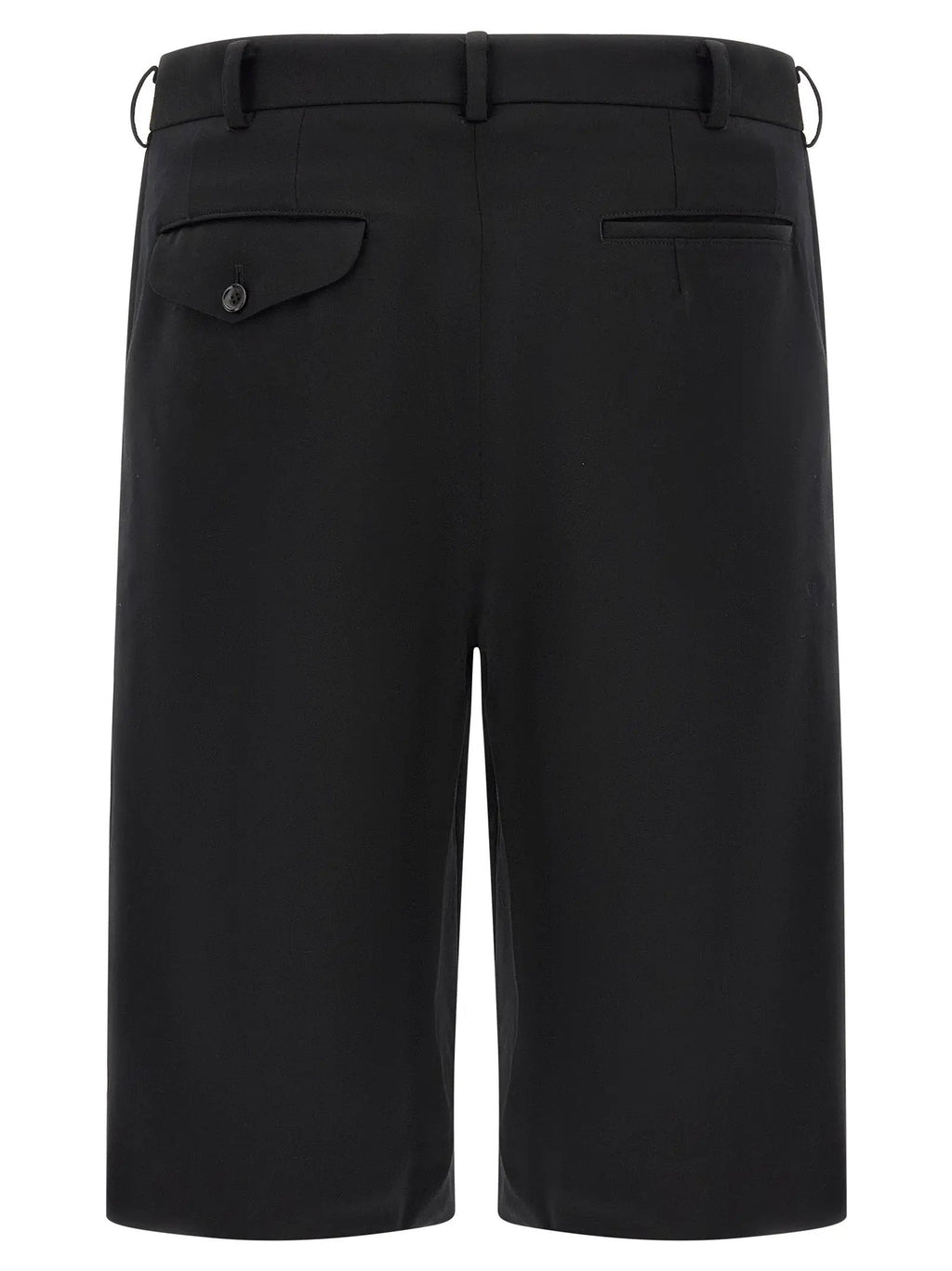 Comme Des Garçons Black Wool Bermuda Shorts