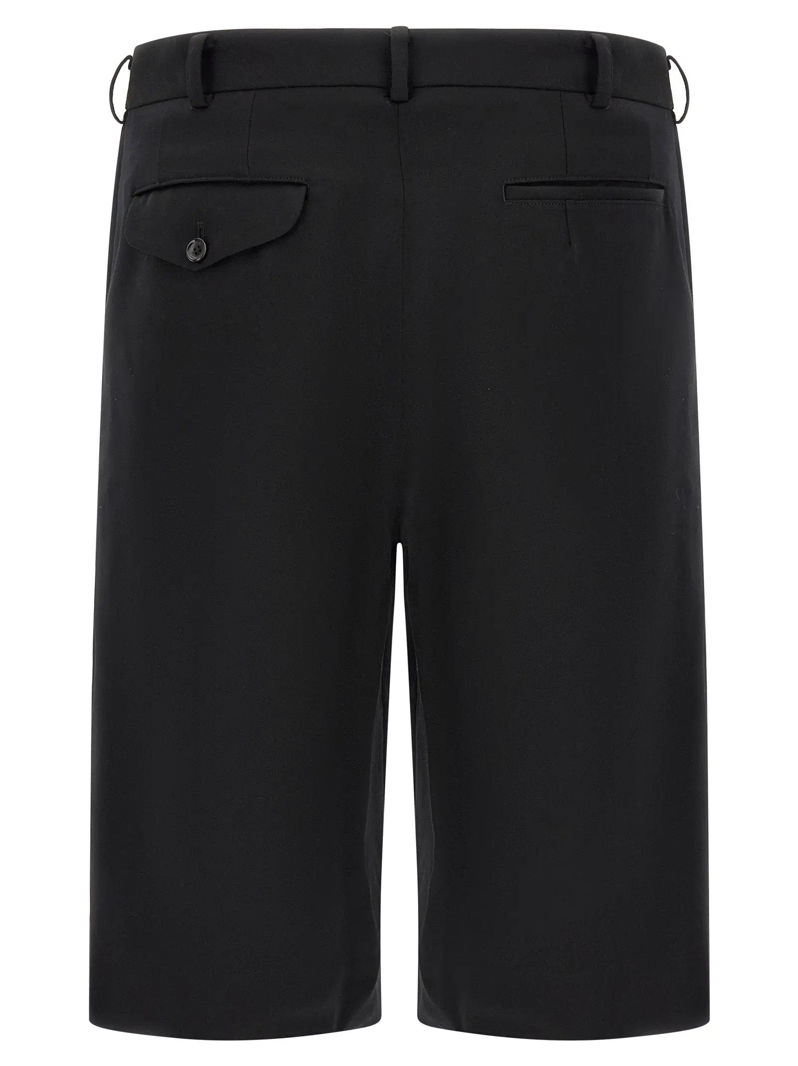 Comme Des Garçons Black Wool Bermuda Shorts