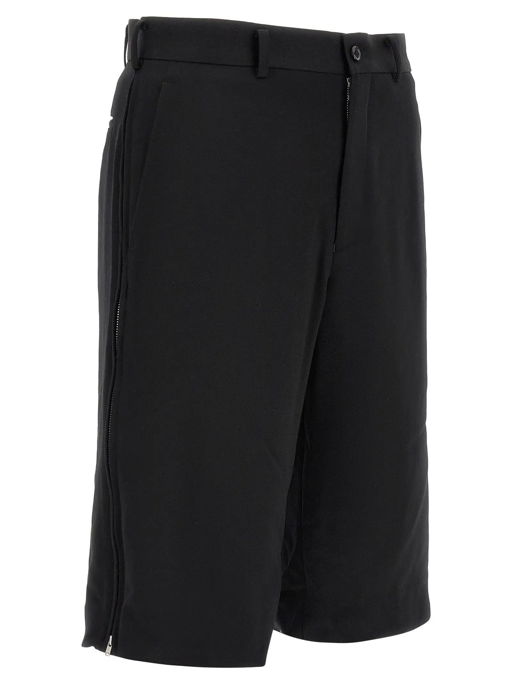 Comme Des Garçons Black Wool Bermuda Shorts