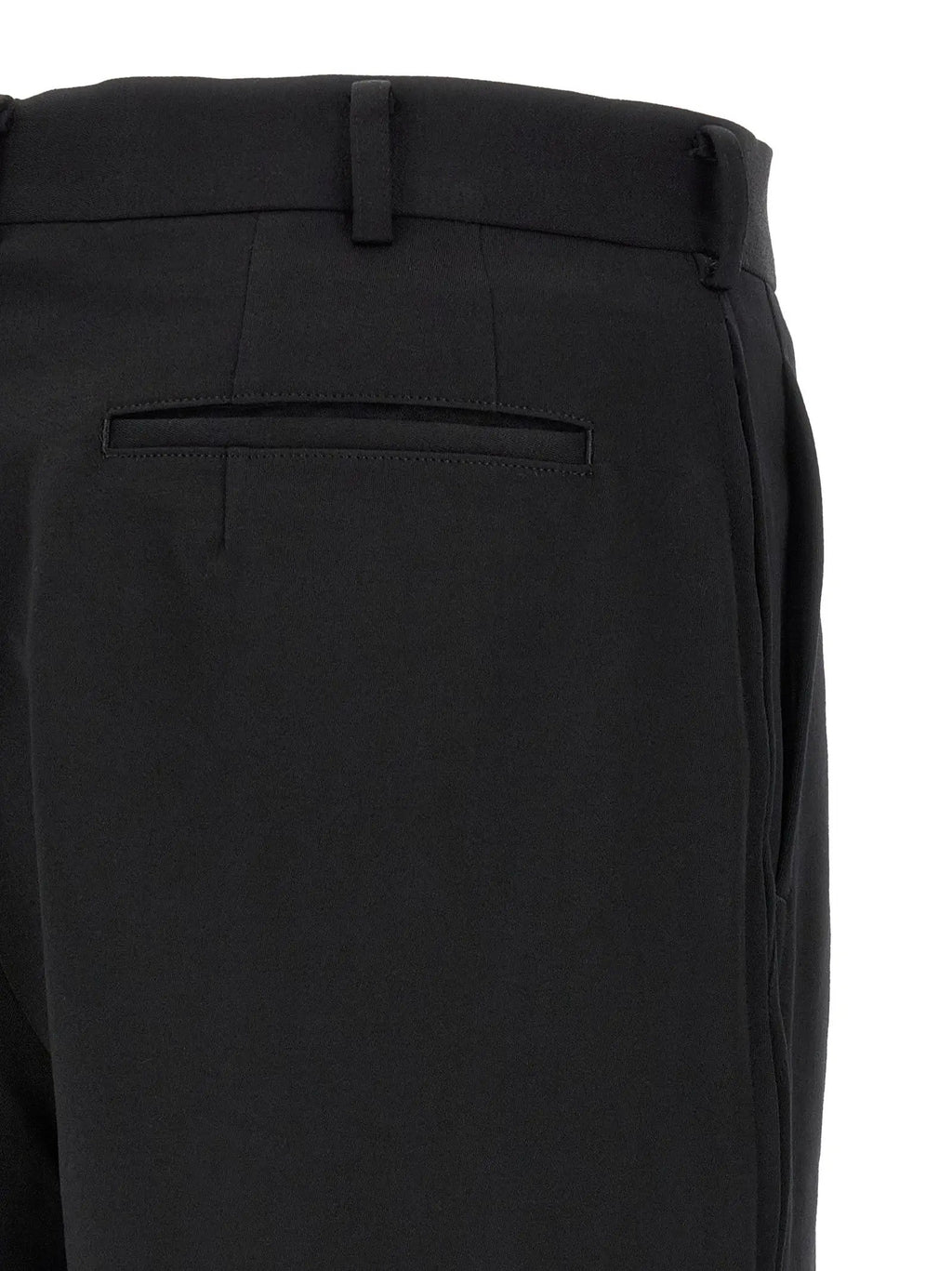 Comme Des Garçons Black Wool Bermuda Shorts