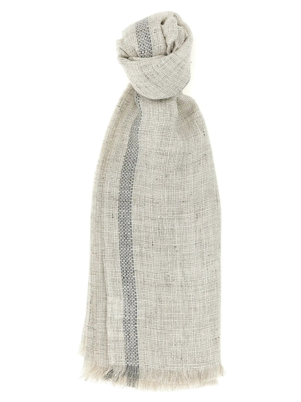 Brunello Cucinelli Gray Linen Scarf