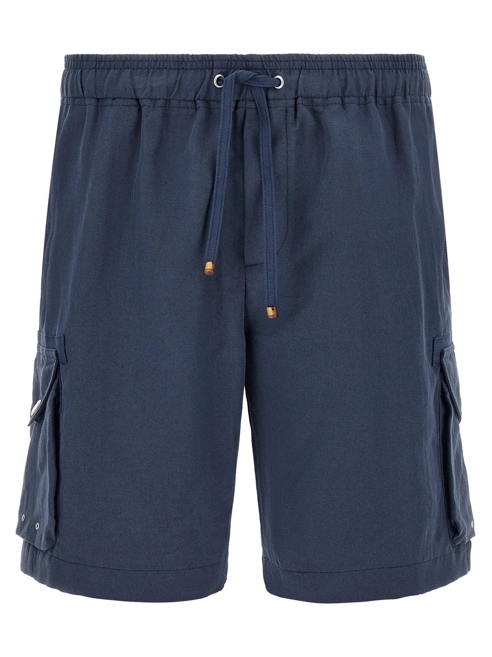Brunello Cucinelli Blue Linen Bermuda Shorts