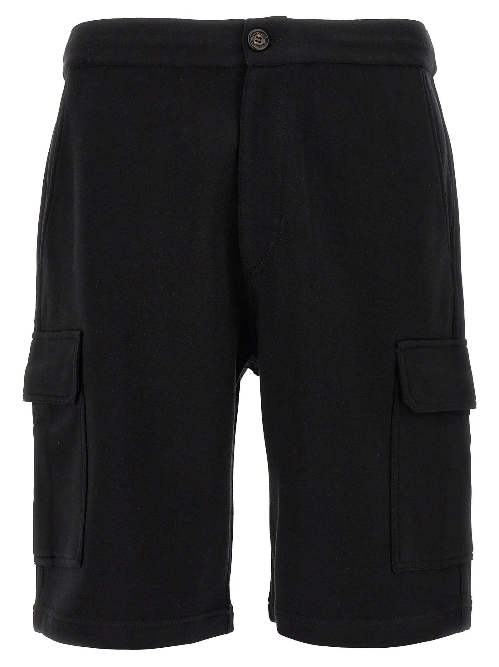 Brunello Cucinelli Black Cotton Bermuda Shorts