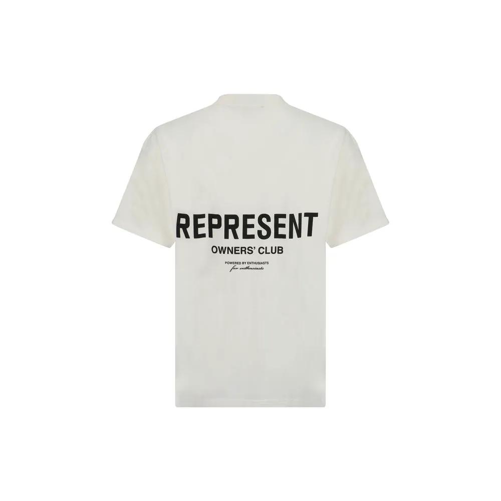 T-shirt en coton blanc Représente
