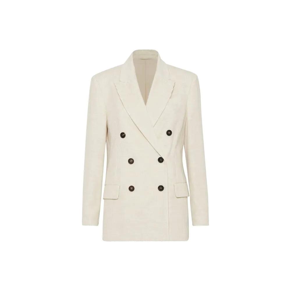 Brunello Cucinelli White Cotton Blazer