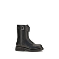 Alexander McQueen Black Calf Leather Bos Taurus Lace-Up Boots