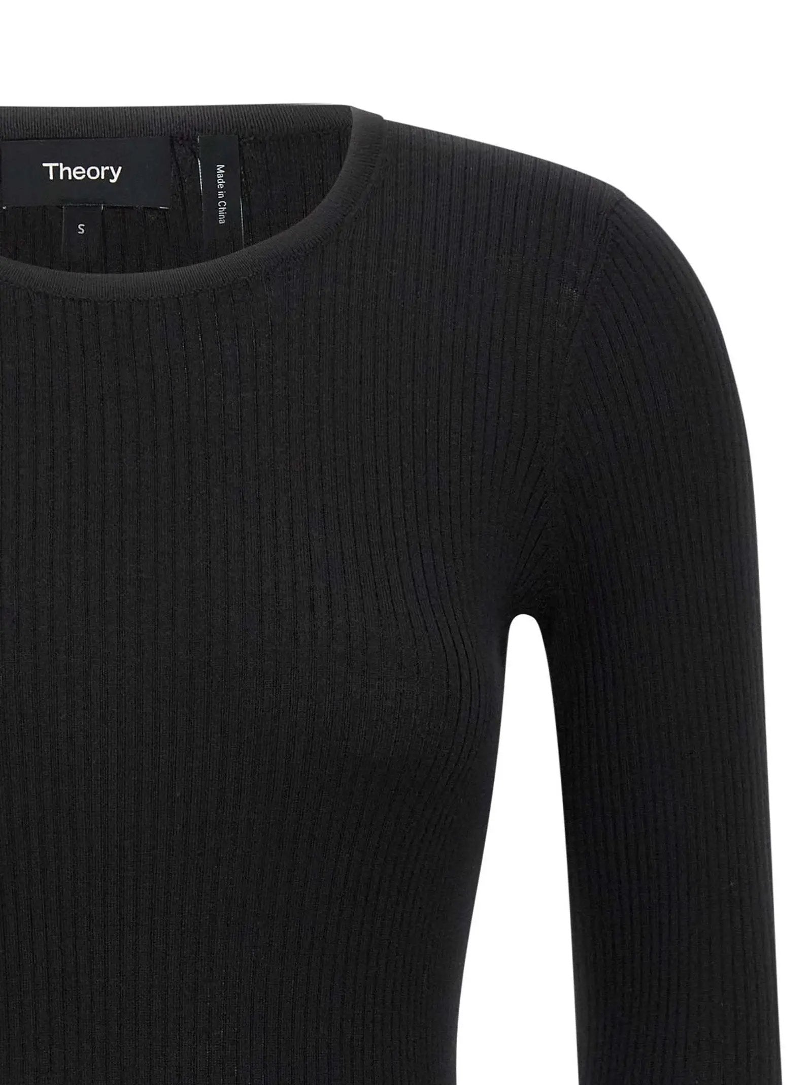 Theory Black Merino Wool Cardigan