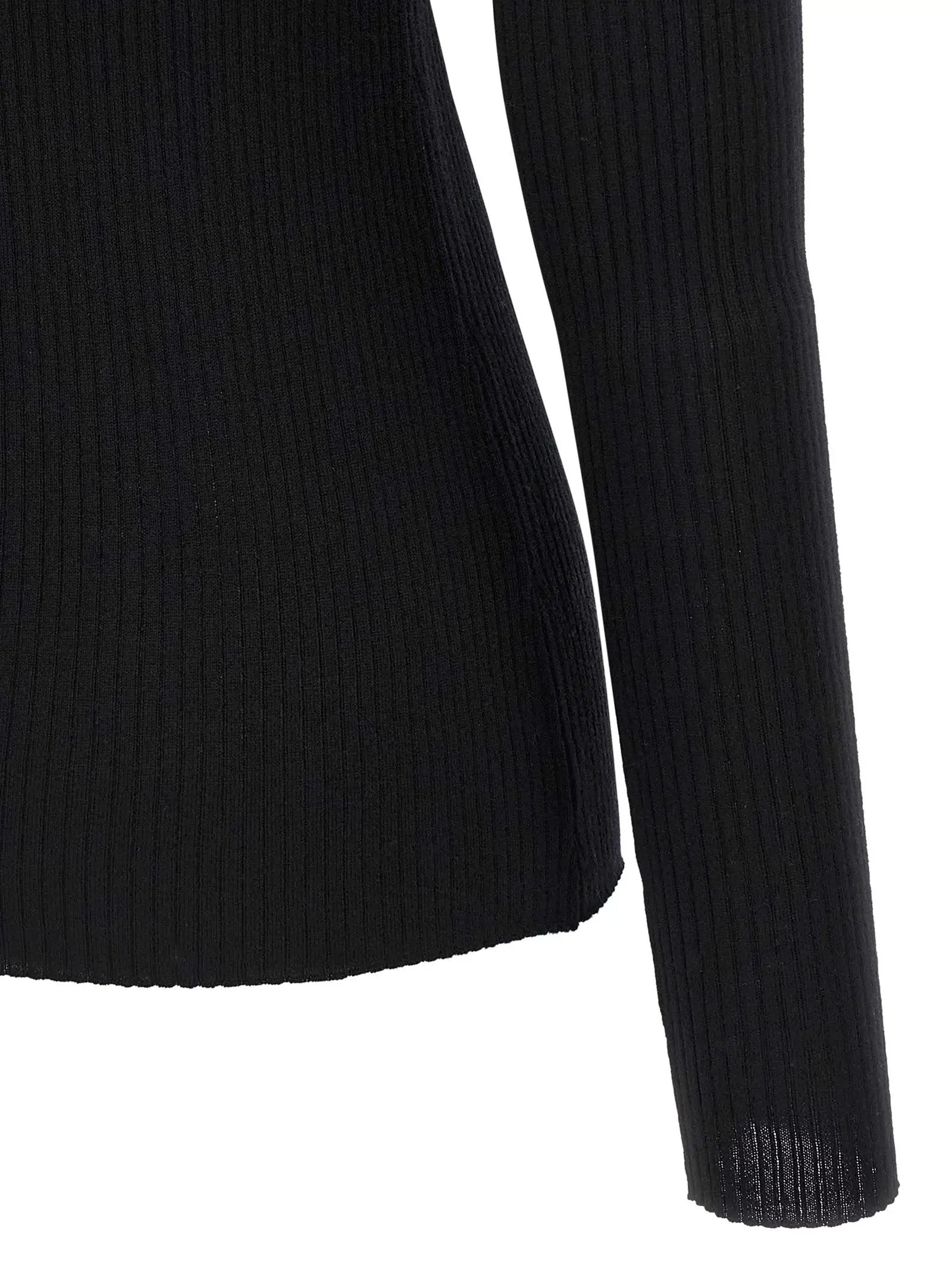 Theory Black Merino Wool Cardigan