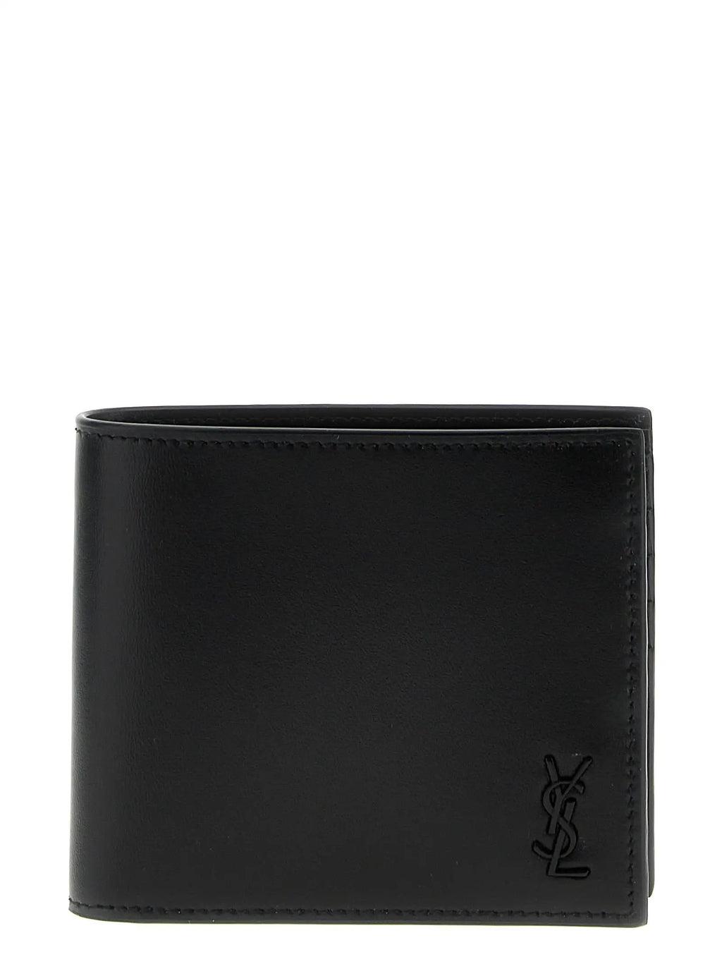 Portefeuille Saint Laurent en cuir de veau noir