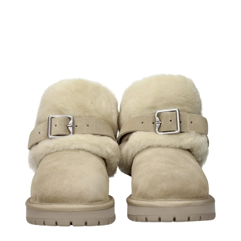 Bottines en cuir vert Burberry
