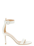 Gianvito Rossi White Napa Leather / Calf Bos Taurus Stiletto Heel Sandals