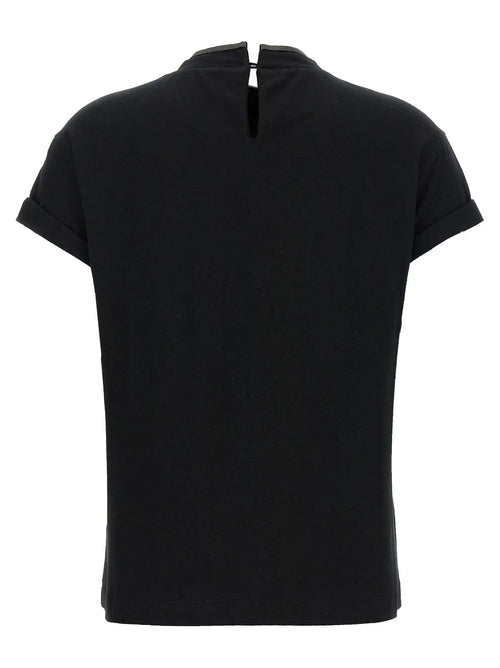 Brunello Cucinelli Black Cotton T-Shirt