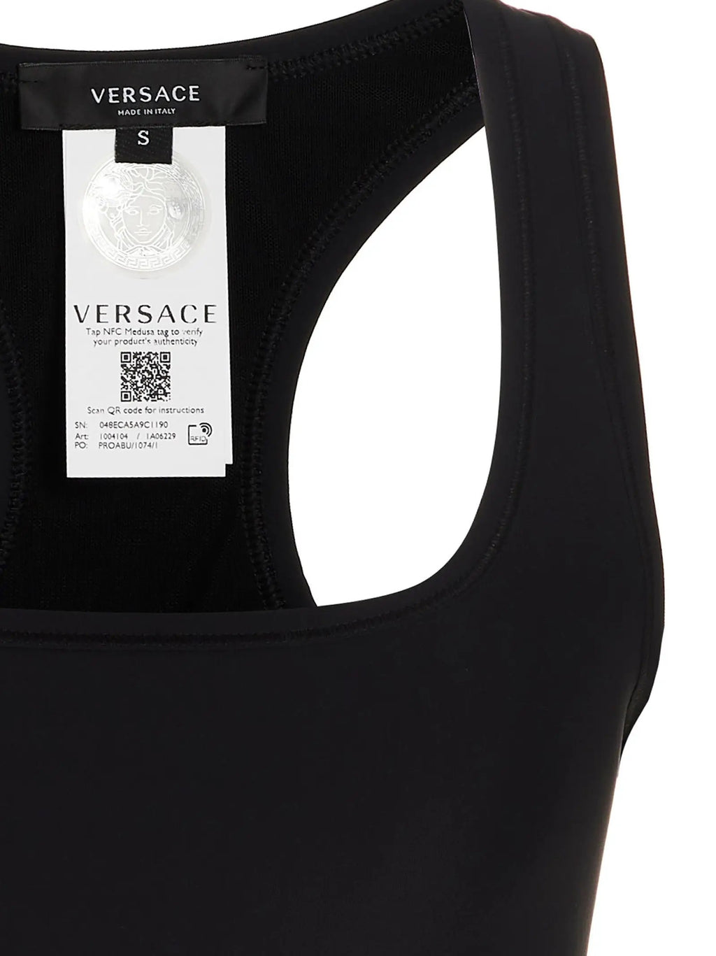 Versace Black Polyamide Sport Bra