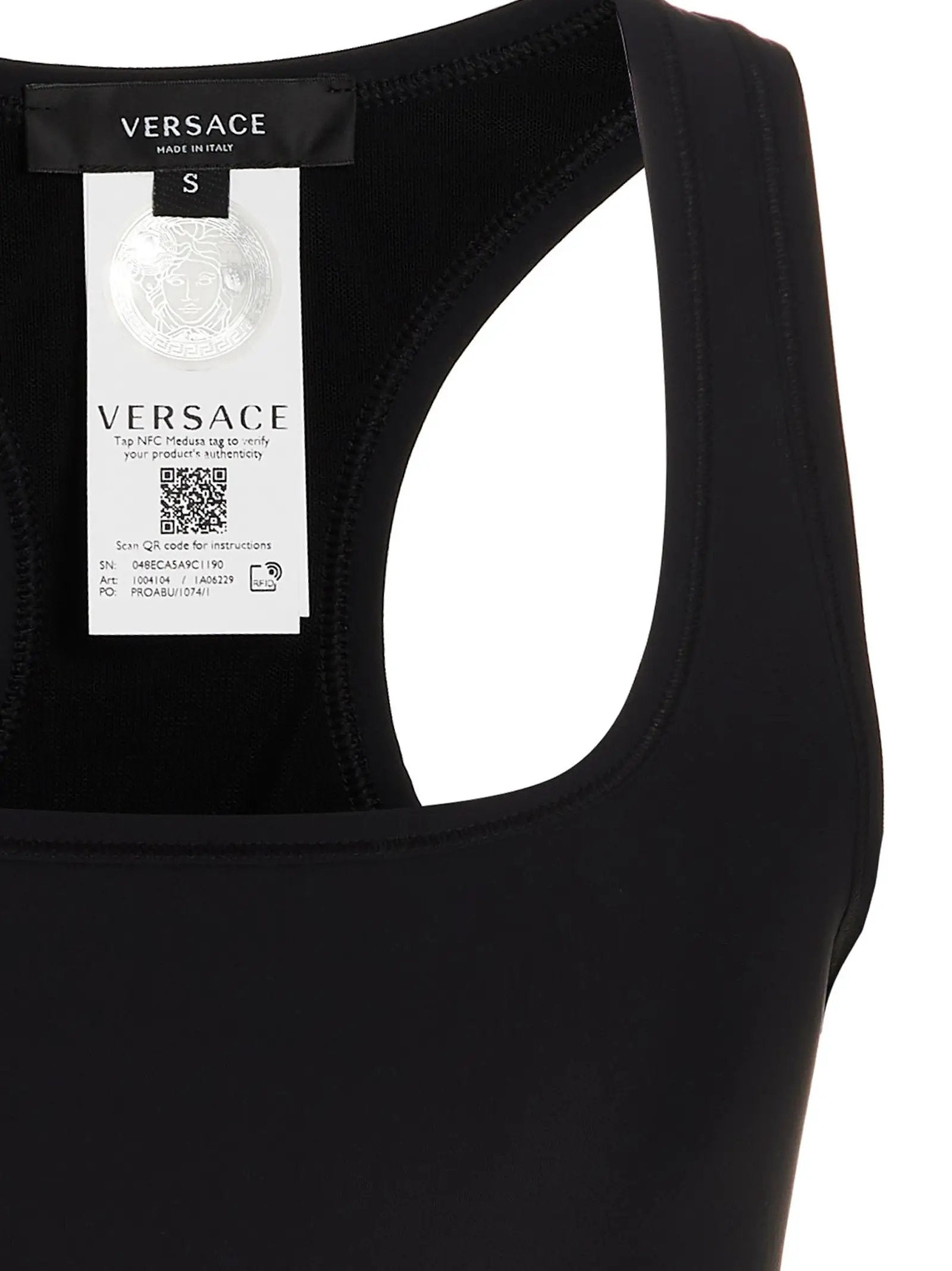 Versace Black Polyamide Sport Bra