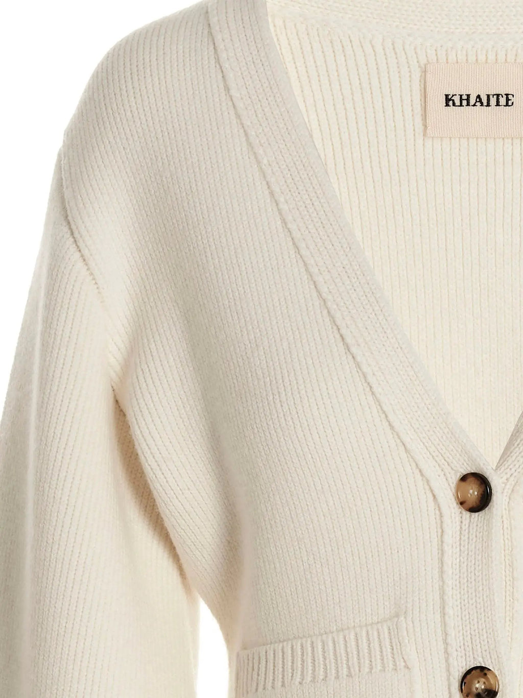 Khaite White Cashmere Cardigan