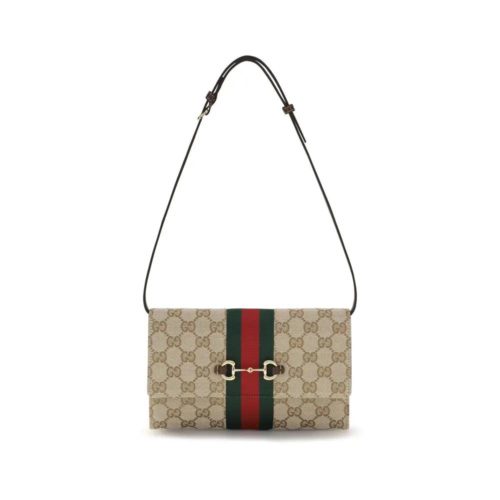 Portefeuille Gucci en tissu marron