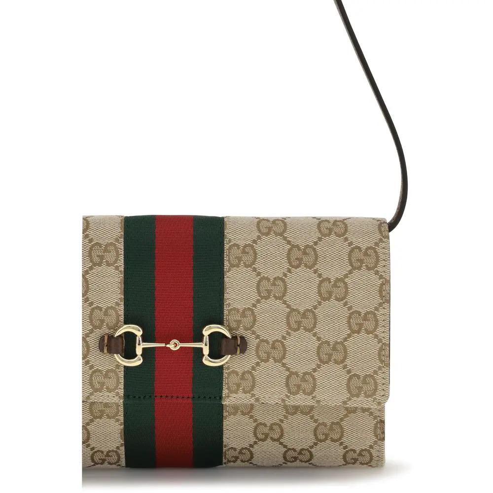 Portefeuille Gucci en tissu marron