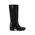 Bottes plates Chloé en cuir de veau noir Bos Taurus