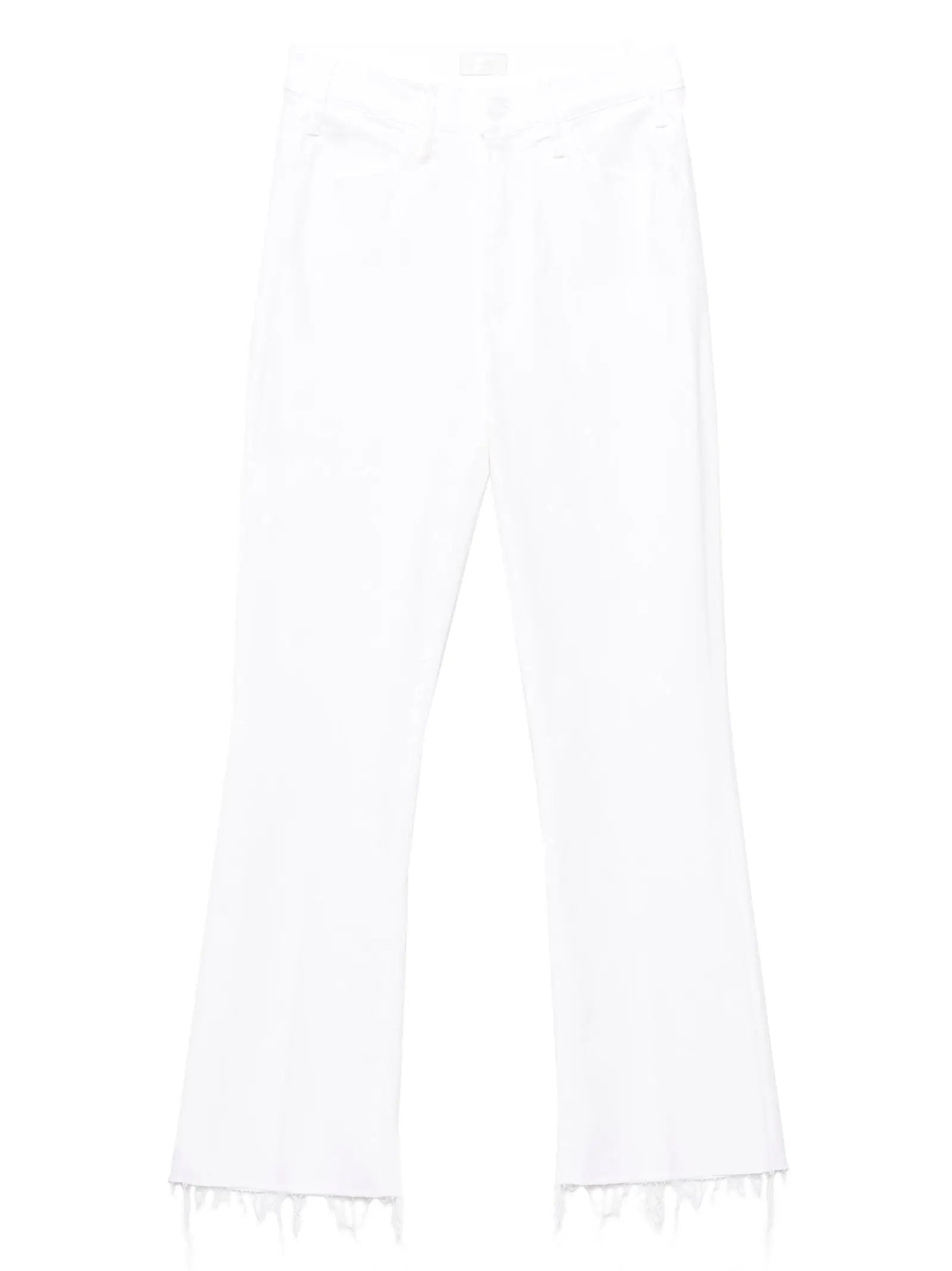 Mother Denim White Cotton Flared Jeans