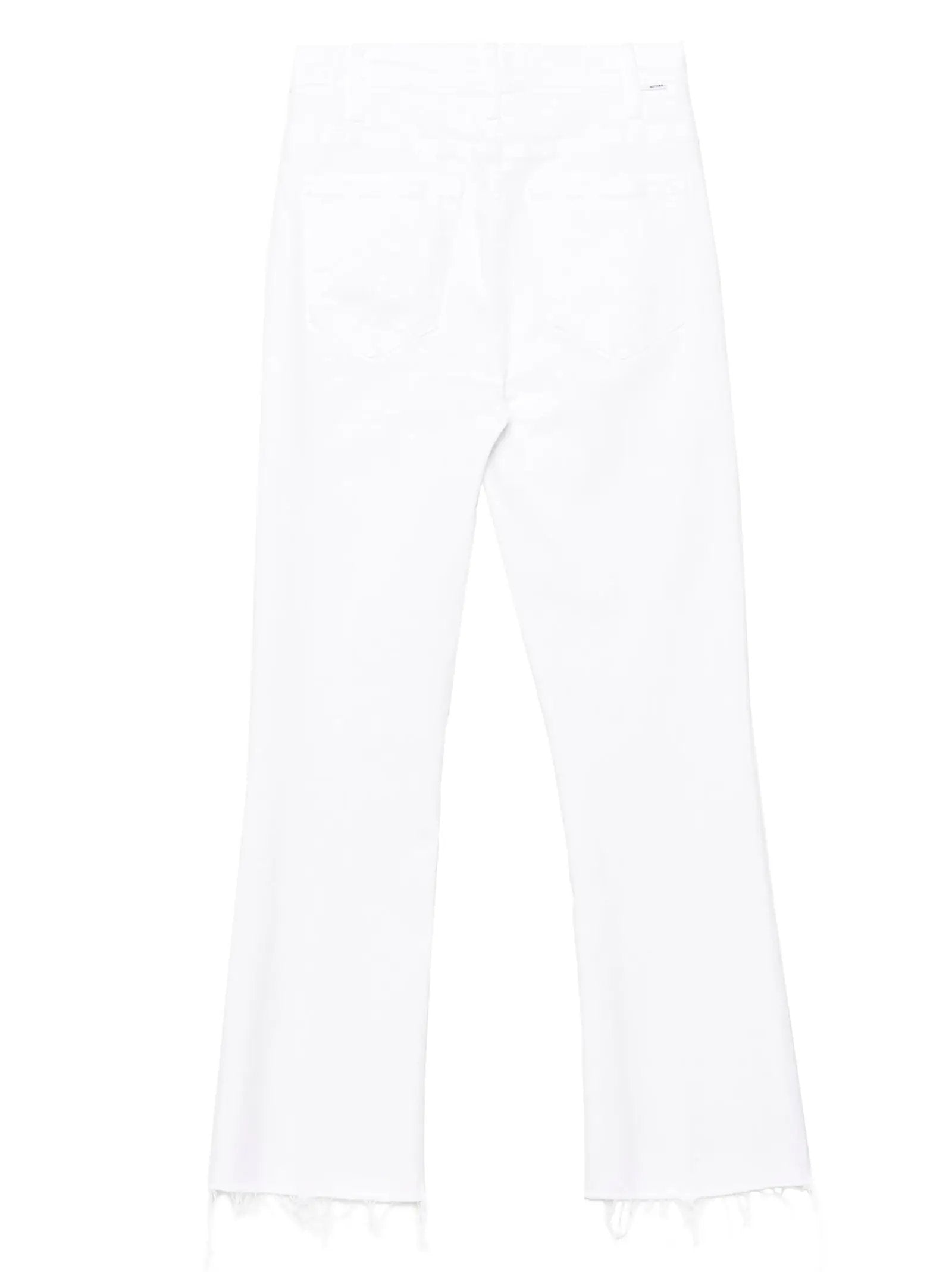 Mother Denim White Cotton Flared Jeans