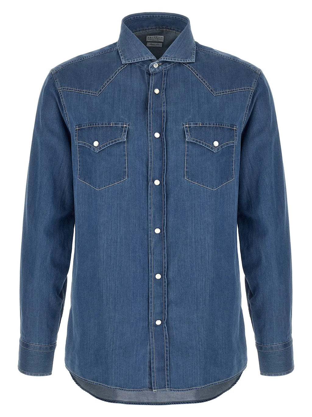 Brunello Cucinelli Blue Cotton Blouse