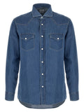 Brunello Cucinelli Blue Cotton Blouse