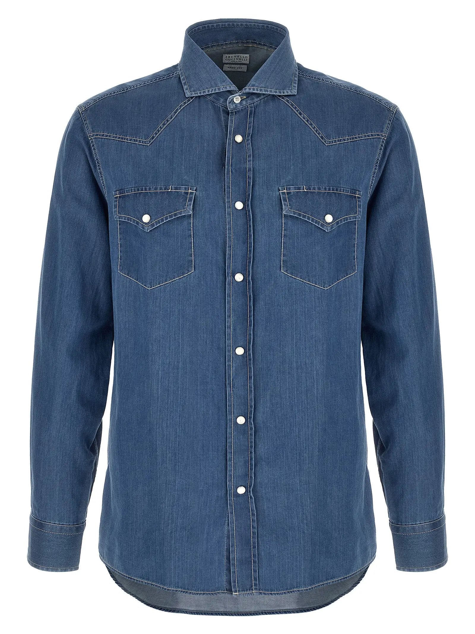 Brunello Cucinelli Blue Cotton Blouse