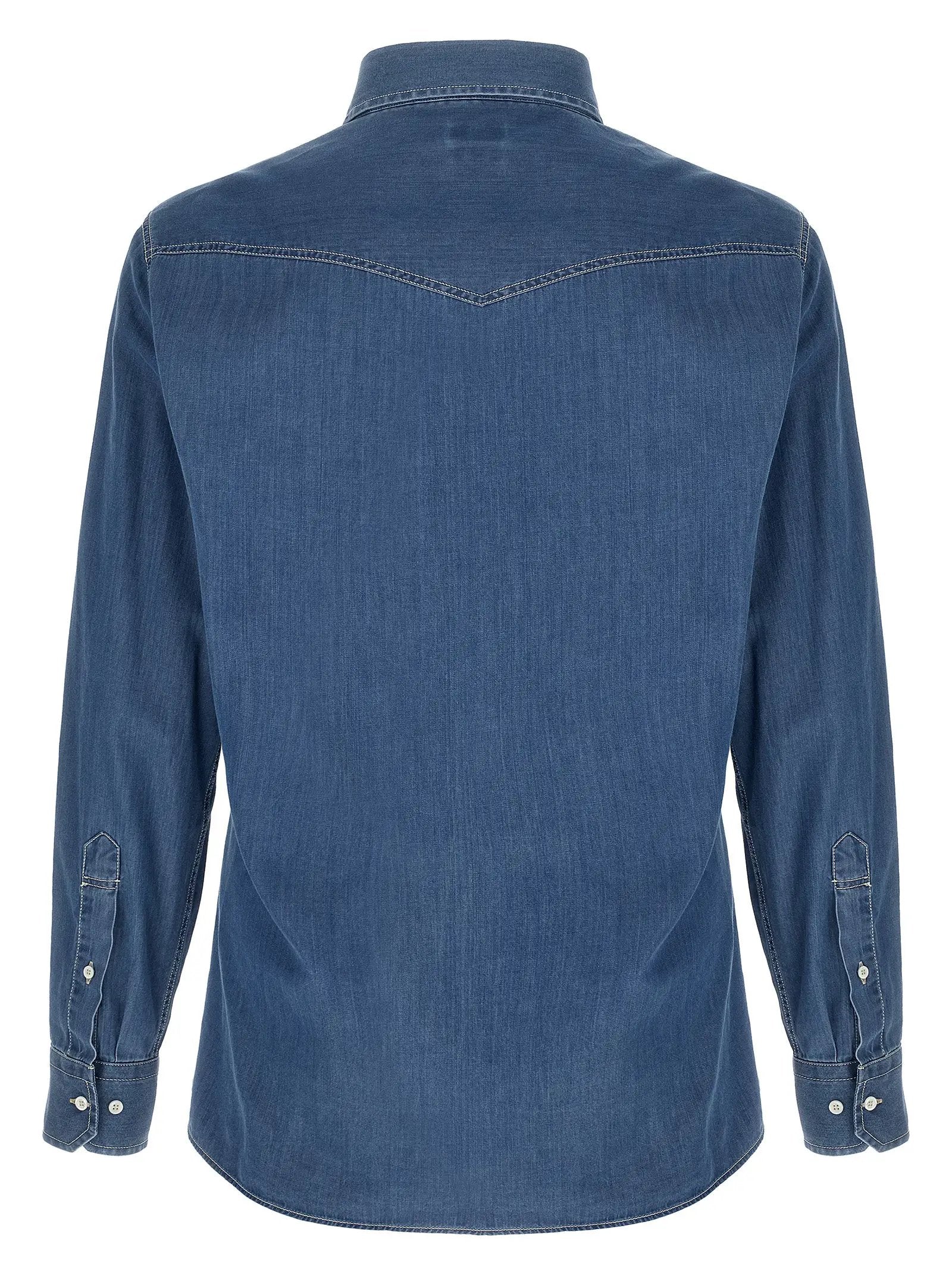 Brunello Cucinelli Blue Cotton Blouse