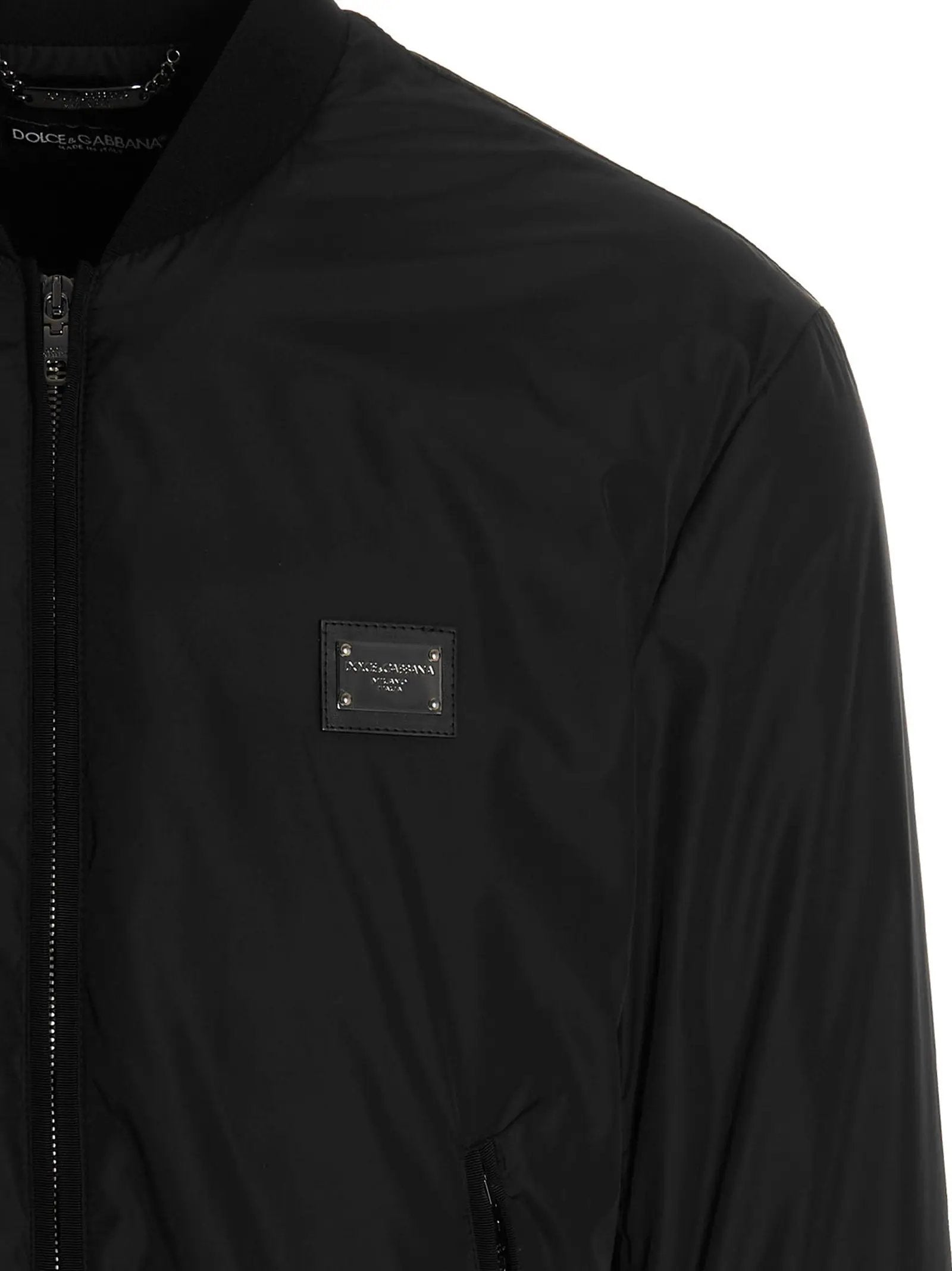 Dolce & Gabbana Black Polyamide Bomber