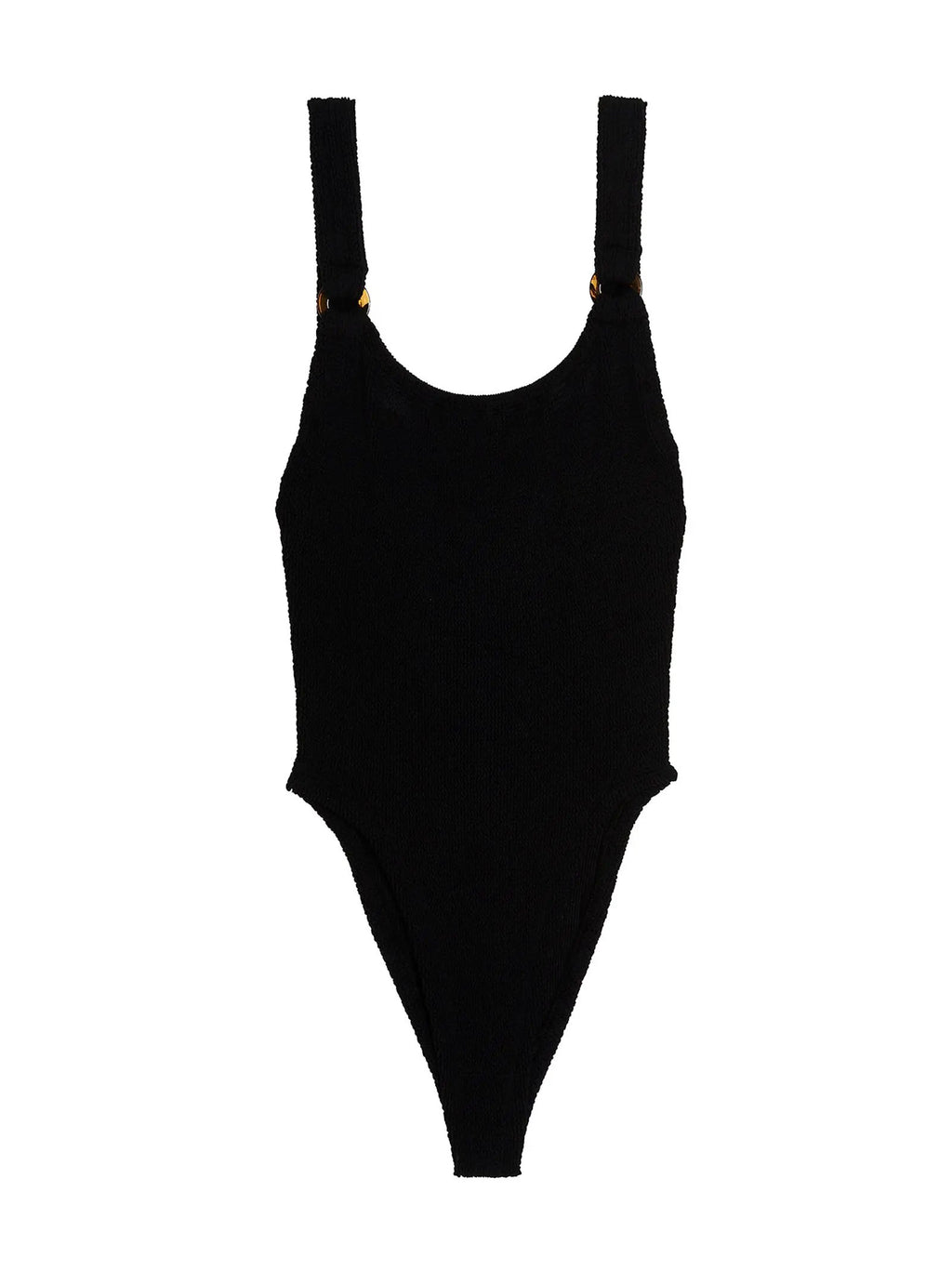 Hunza G Black Nylon One-Piece Swimsuit