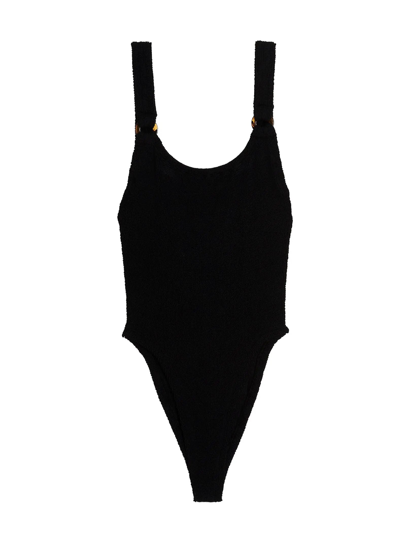 Hunza G Black Nylon One-Piece Swimsuit