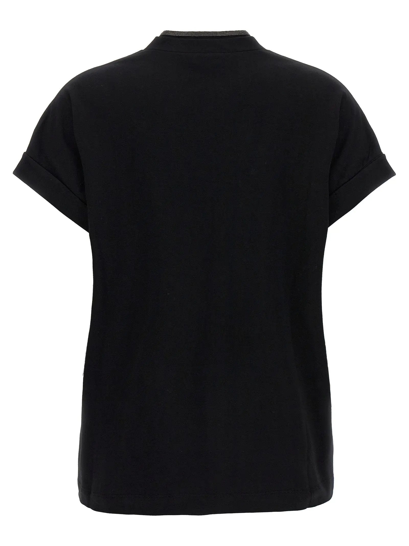 T-shirt en coton noir Brunello Cucinelli