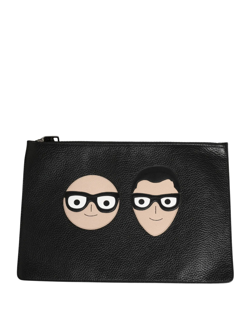 Dolce & Gabbana Black #DGFamily Embellished Leather Clutch Borse Bag