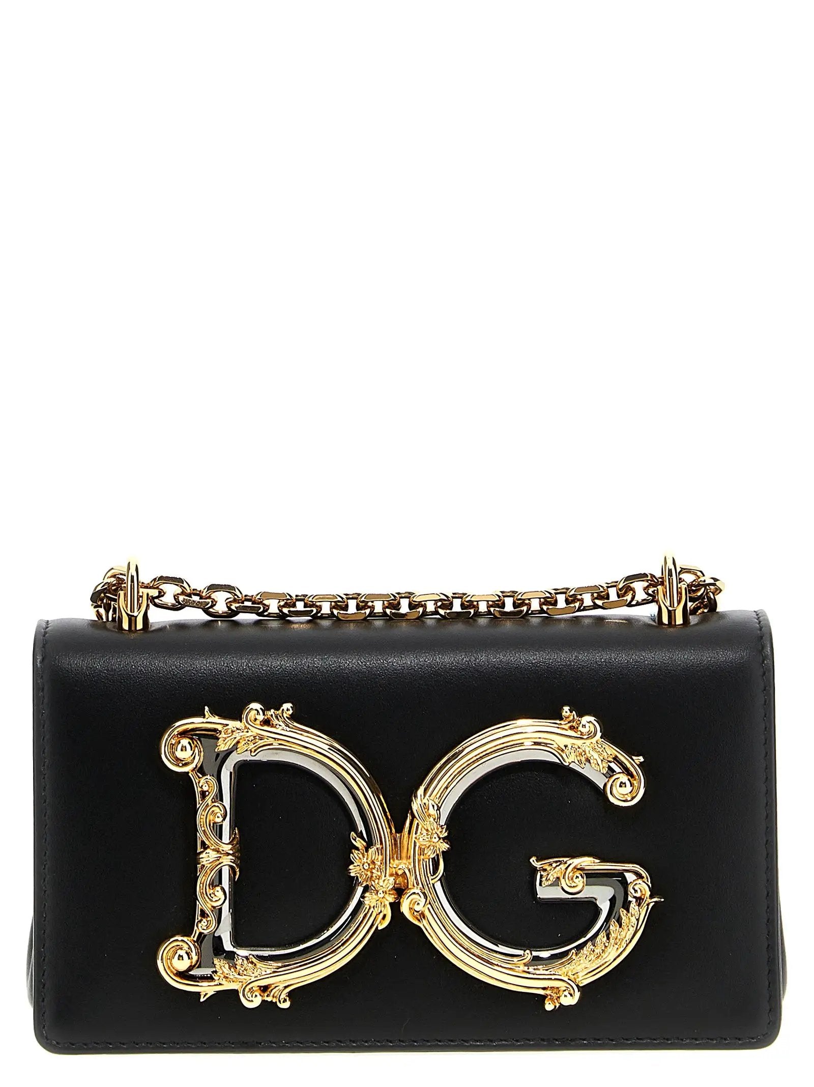 Sac bandoulière Dolce & Gabbana en cuir de veau noir