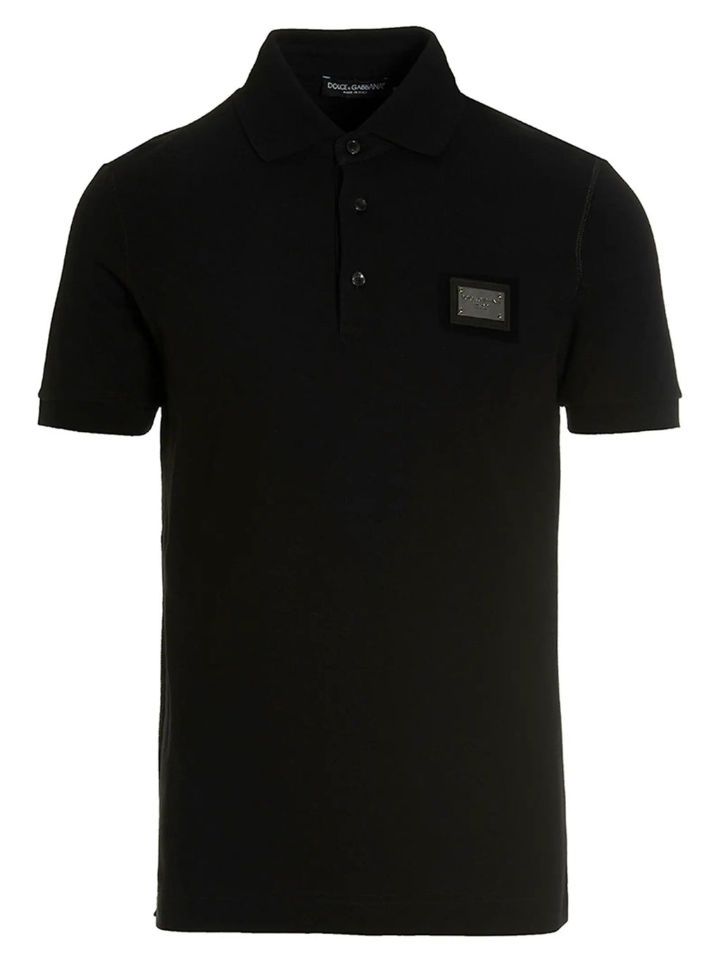 Polo en coton noir Dolce &amp; Gabbana