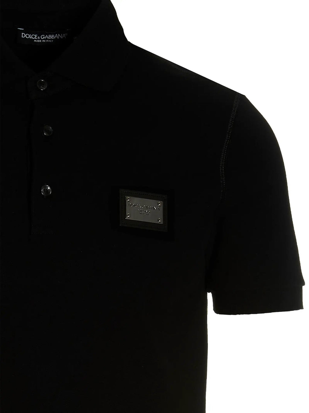 Polo en coton noir Dolce &amp; Gabbana