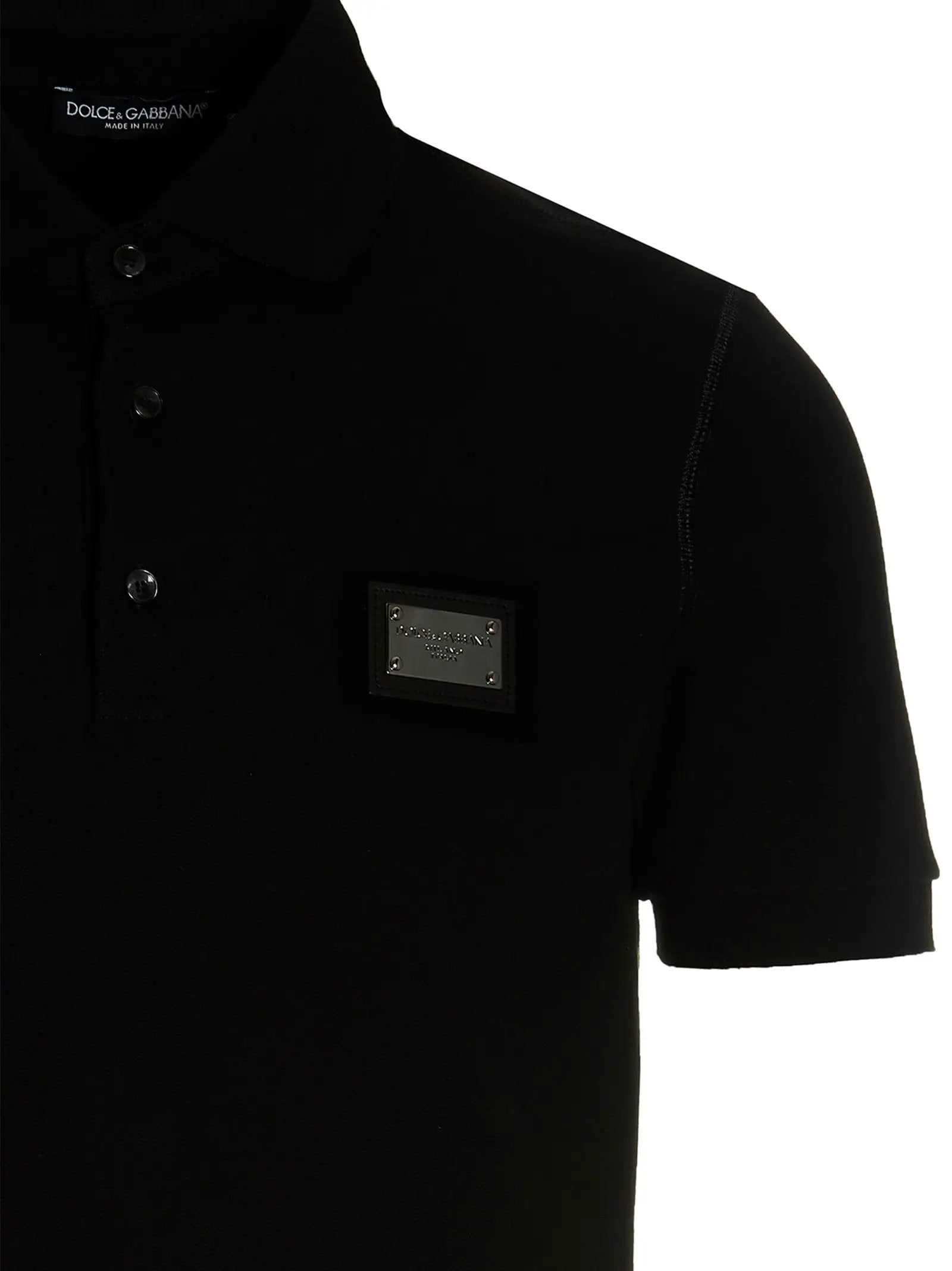 Polo en coton noir Dolce &amp; Gabbana