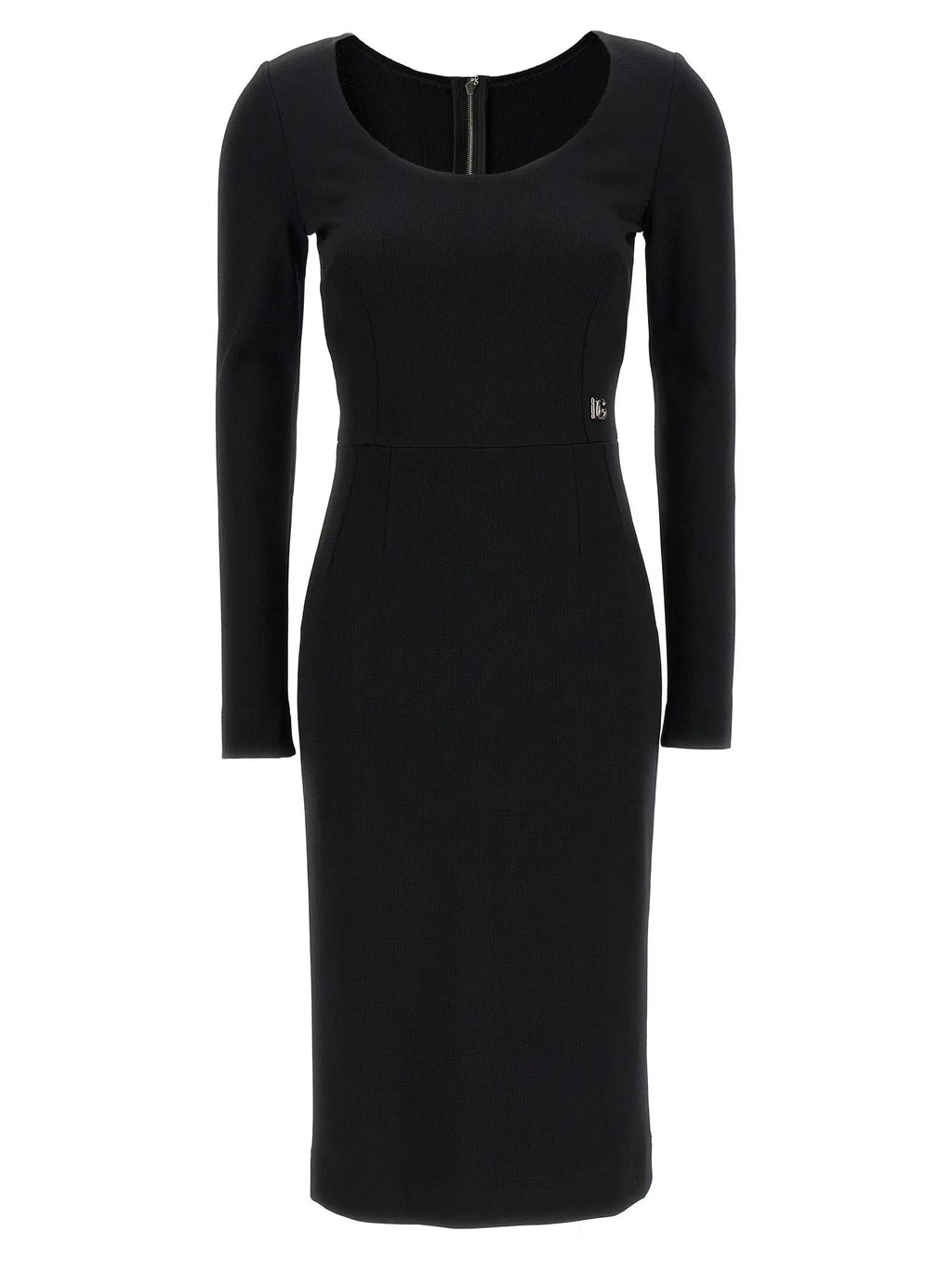 Robe mi-longue noire en viscose Dolce & Gabbana