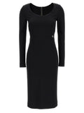 Robe mi-longue noire en viscose Dolce & Gabbana