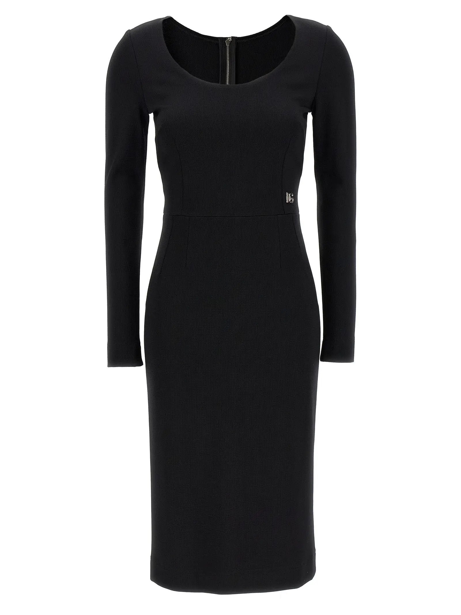 Robe mi-longue noire en viscose Dolce & Gabbana