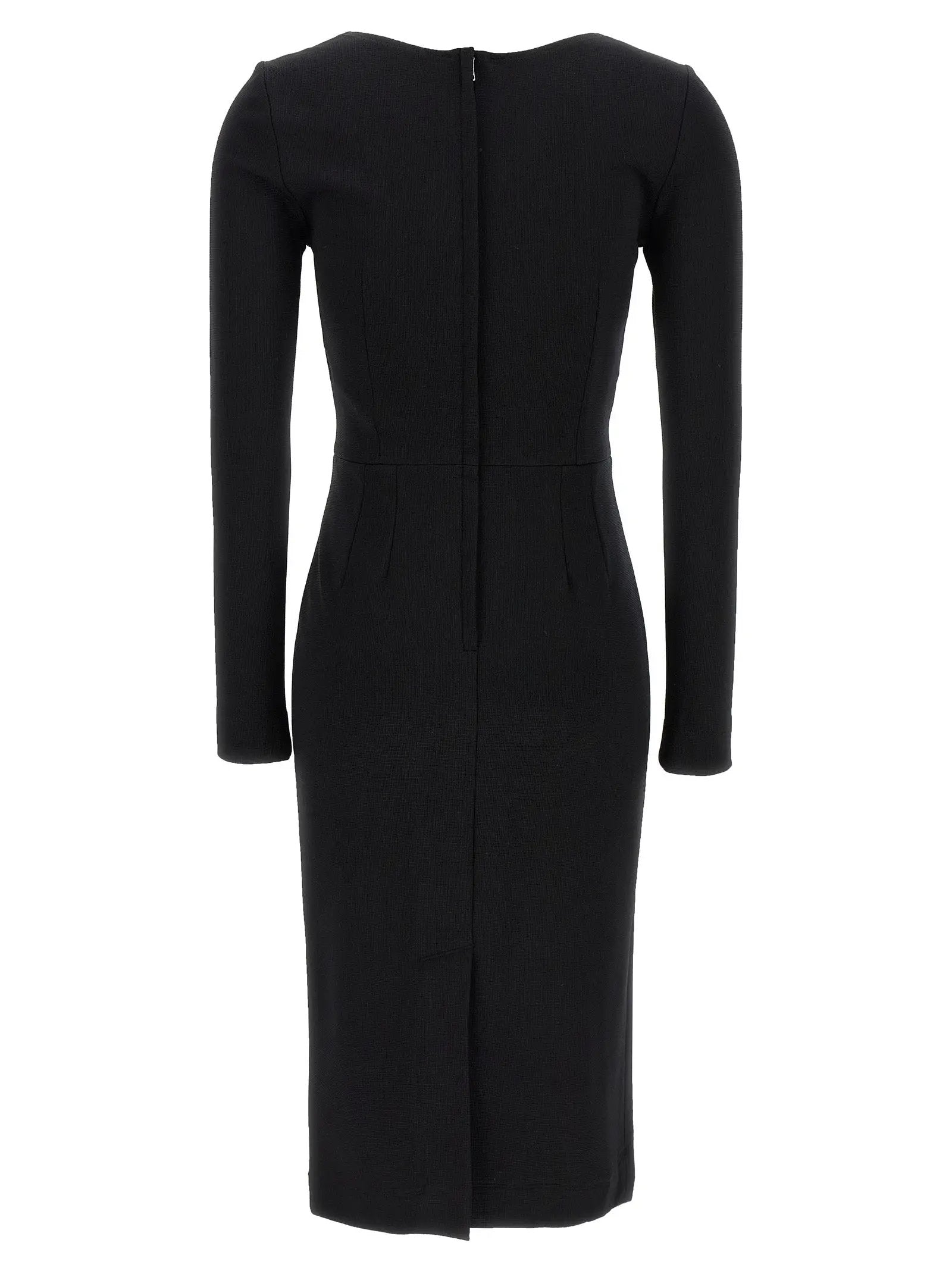 Robe mi-longue noire en viscose Dolce & Gabbana