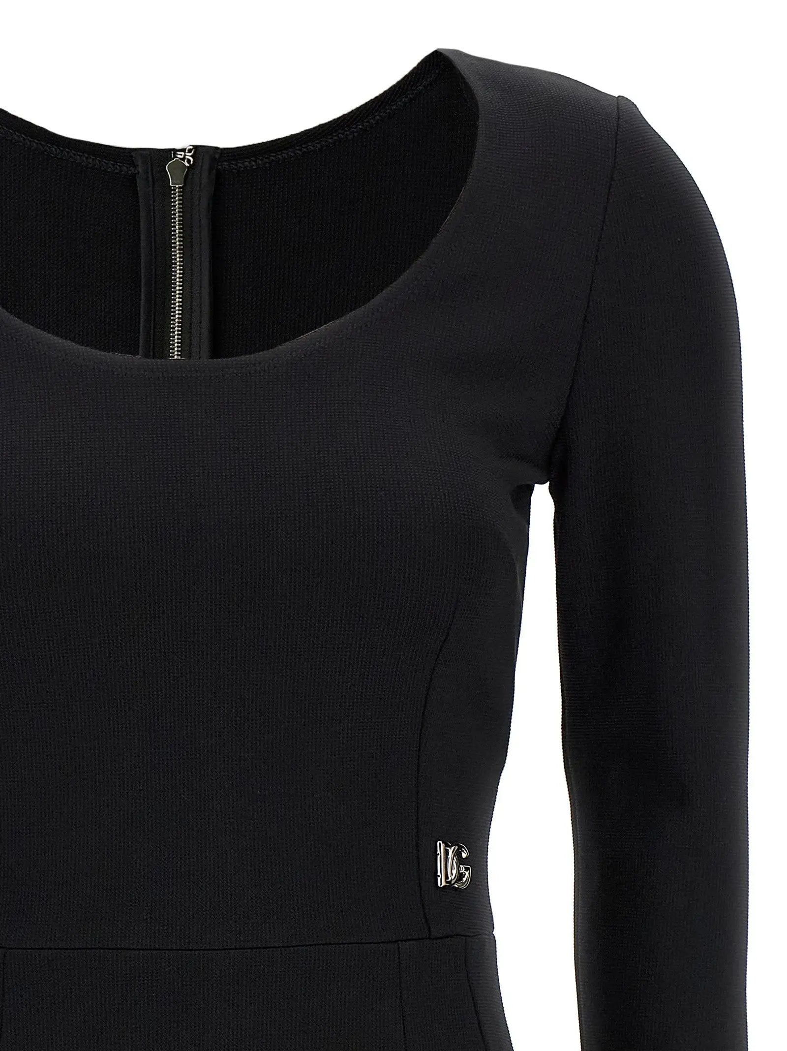 Robe mi-longue noire en viscose Dolce & Gabbana