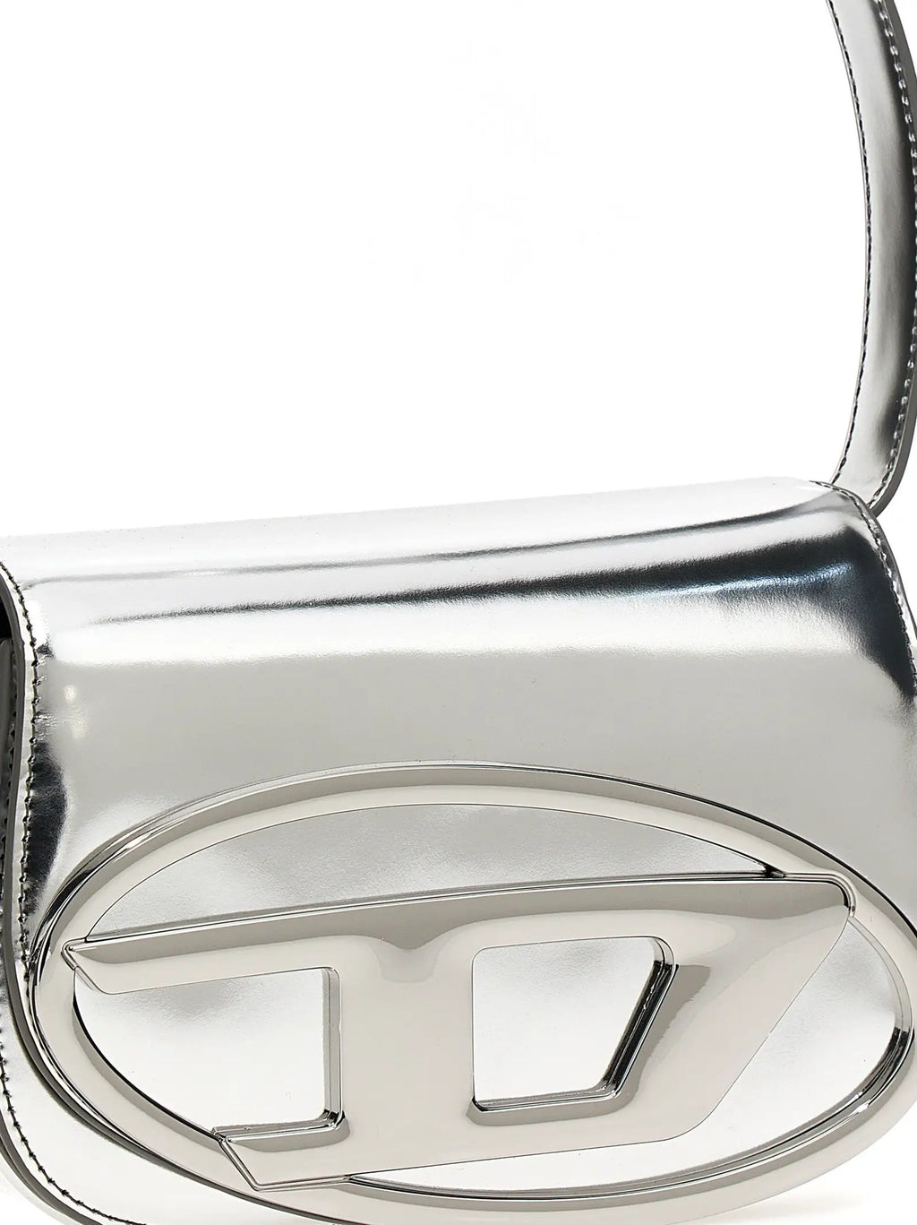 Diesel Silver Cowhide Shoulder Bag