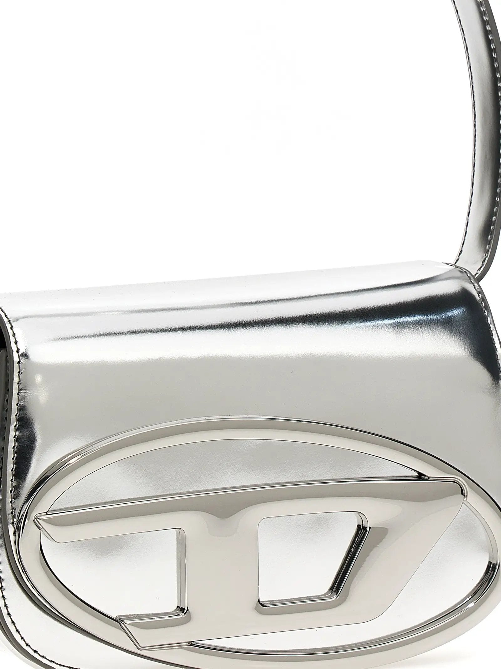 Diesel Silver Cowhide Shoulder Bag