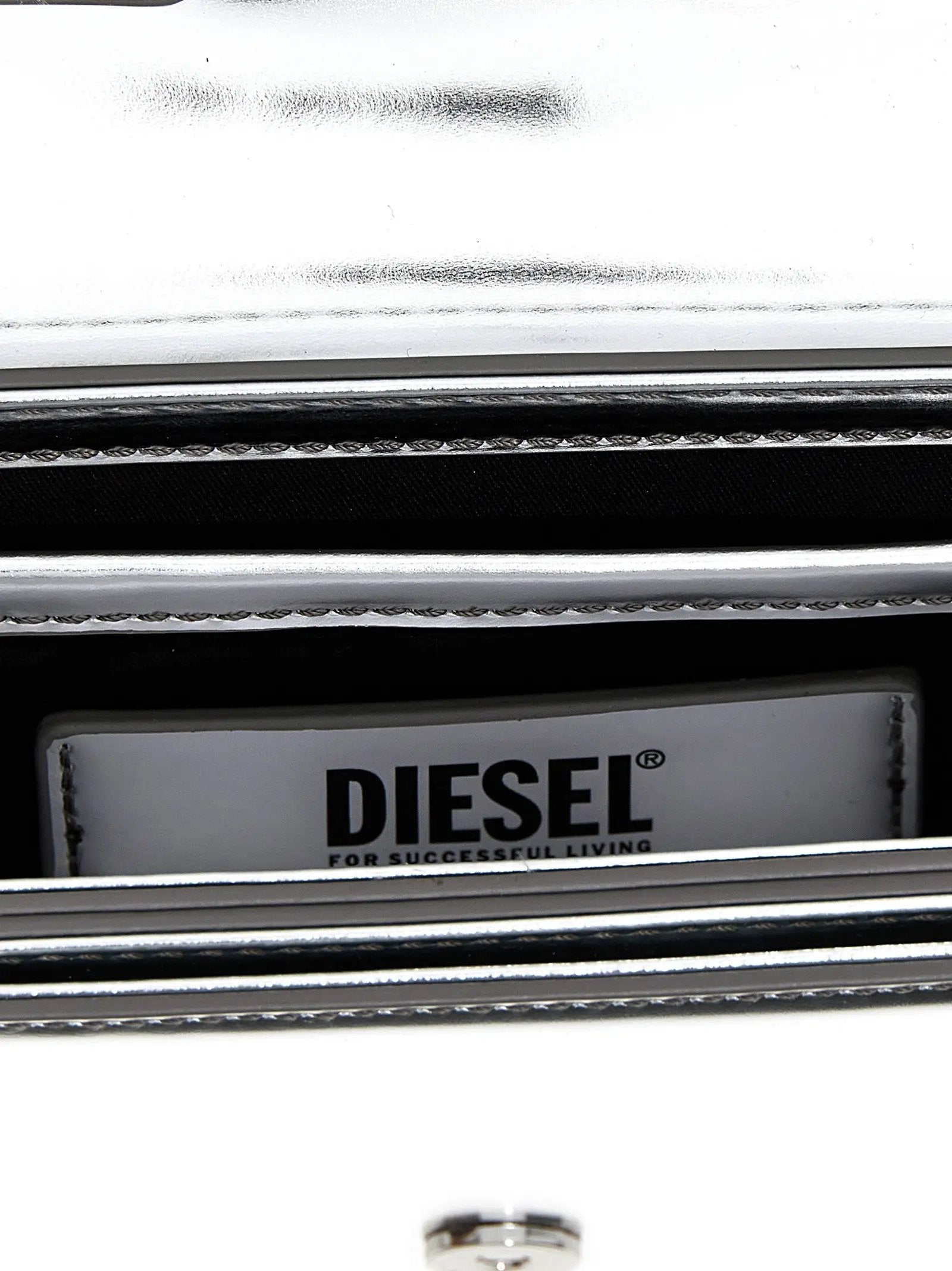 Diesel Silver Cowhide Shoulder Bag