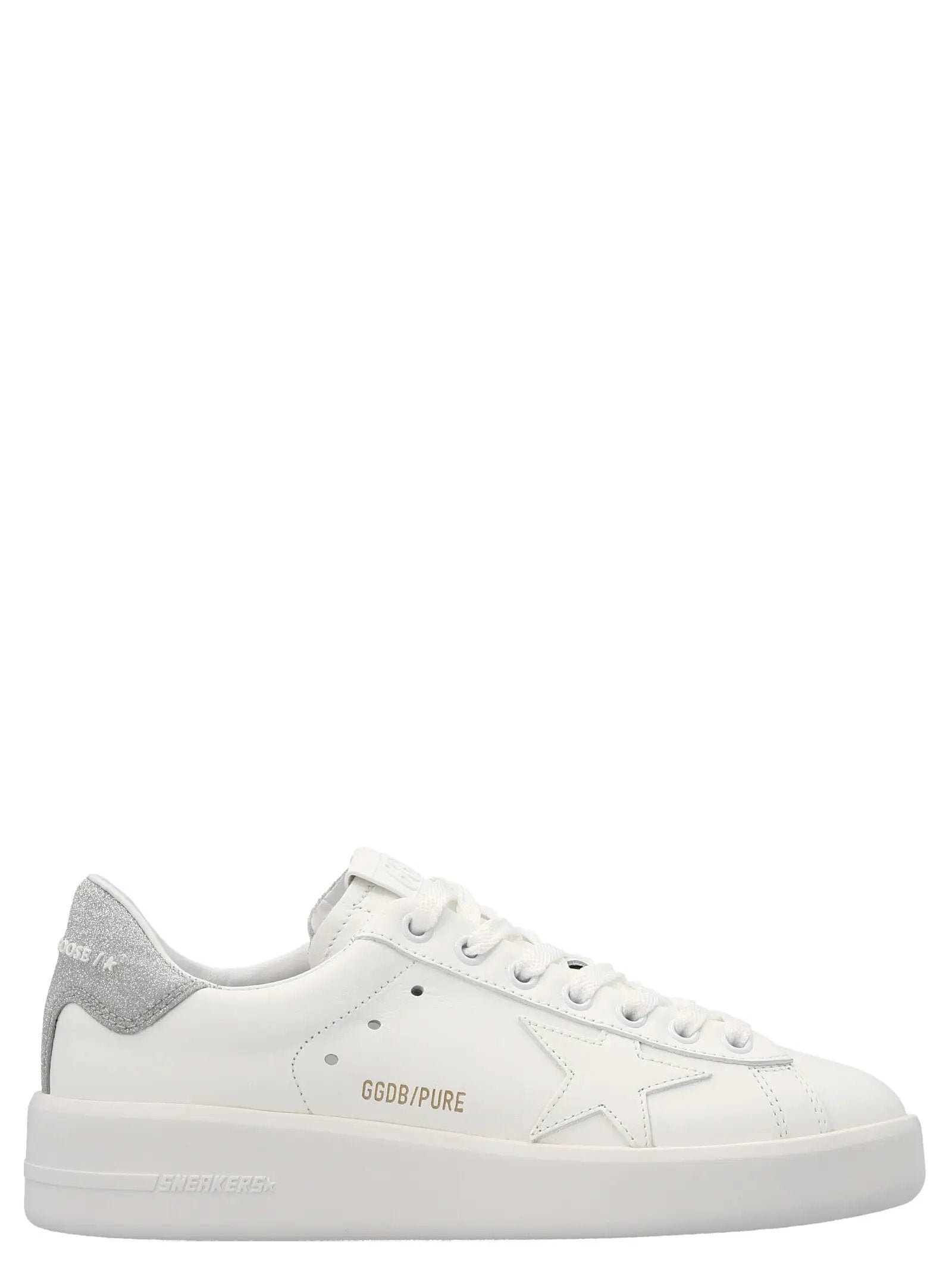 Golden Goose Silver Leather Low Top Sneakers